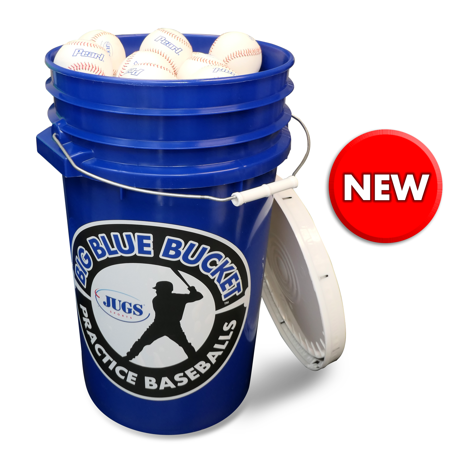 Balde Azul Grande con Pelotas de Baseball Pearl