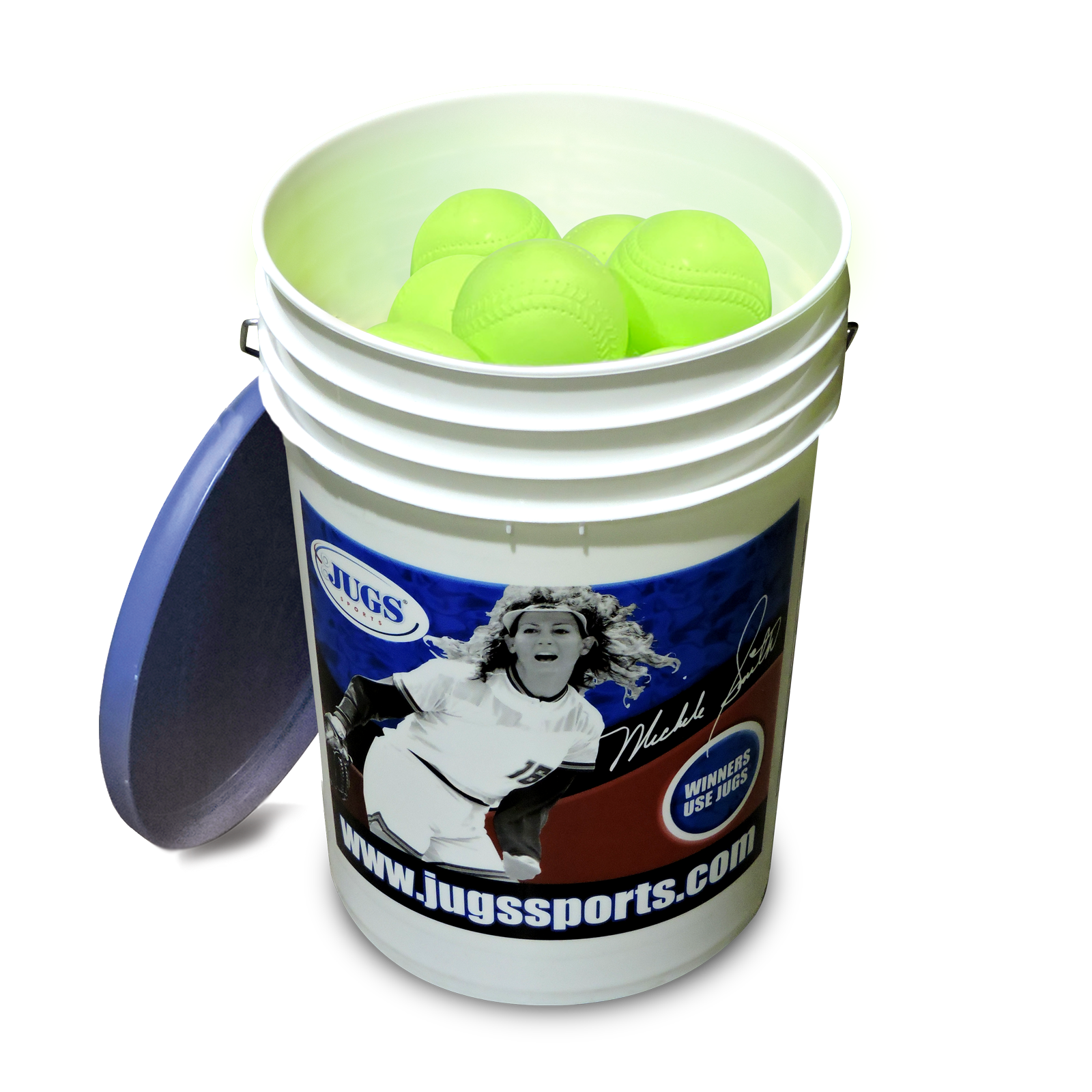 Balde de Pelotas de Softbol JUGS Realistic-Seam Sting-Free